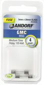 Jandorf 60695 Time Delay Fuse, 4 A, 125 V, 10 kA Interrupt, Glass Body