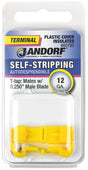 Jandorf 60795 Terminal, 12 AWG Wire, Plastic Insulation, Copper Contact, Yellow