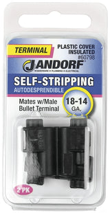 Jandorf 60798 Terminal, 18 to 14 AWG Wire, Plastic Insulation, Black