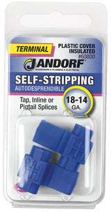 Jandorf 60800 Terminal, 18 to 14 AWG Wire, Plastic Insulation, Blue