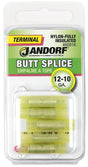Jandorf 60816 Butt Splice Connector, 12 to 10 AWG Wire, Nylon Insulation, Copper Contact, Yellow