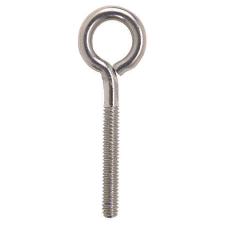 Hampton 1/4 in. X 3 in. L Stainless Stainless Steel Eyebolt Nut Included, Pack of 10