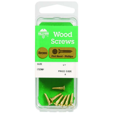 HILLMAN No. 8 X 1-1/2 in. L Phillips Coarse Wood Screws 2 pk, Pack of 10