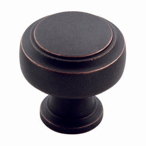 Amerock Highland Ridge Collection Round Cabinet Knob 1-3/16 in. D 1-1/4 in. Dark Oiled Bronze 1 pk