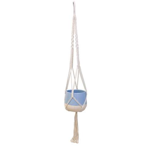 Trendspot Macrame 4.7 in. H X 5.7 in. W X 5.7 in. D X 5.5 in. D Ceramic Planter Aqua, Pack of 2