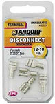 Jandorf 60824 Disconnect Terminal, 12 to 10 AWG Wire, Copper Contact, Tin, 5/PK