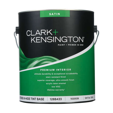 Clark+Kensington Satin Tint Base Mid-Tone Base Premium Paint Interior 1 gal, Pack of 4