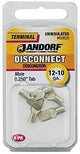 Jandorf 60825 Disconnect Terminal, 12 to 10 AWG Wire, Copper Contact, 5/PK