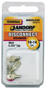 Jandorf 60874 Disconnect Terminal, Copper Contact, Tin, 5/PK