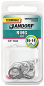 Jandorf 60903 Ring Terminal, 16 to 14 AWG Wire, 3/8 in Stud, Copper Contact