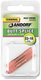 Jandorf 60928 Butt Splice Connector, 22 to 18 AWG Wire, Copper Contact, Red