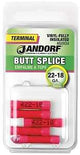 Jandorf 60934 Butt Splice Connector, 22 to 18 AWG Wire, Vinyl Insulation, Copper Contact, Red, 5/PK