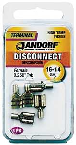 Jandorf 60938 Disconnect Terminal, 16 to 14 AWG Wire, 5/PK