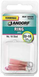 Jandorf 60963 Ring Terminal, 22 to 18 AWG Wire, #10 Stud, Pink