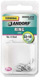 Jandorf 60968 Ring Terminal, 22 to 18 AWG Wire, #8 Stud, Copper Contact
