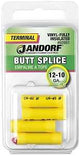 Jandorf 60991 Butt Splice Connector, 12 to 10 AWG Wire, Vinyl Insulation, Yellow