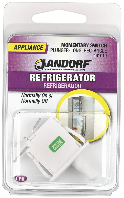 Jandorf 61010 Switch, 12/16 A, 125/250 V, SPST, Tab Terminal, White