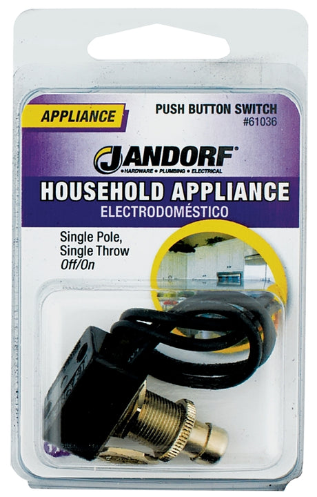 Jandorf 61036 Switch, 5/10 A, 125/250 V, SPST, Lead Wire Terminal