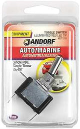 Jandorf 61110 Switch, 20 A, 12 VDC, SPST, Tab Terminal, Red