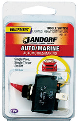 Jandorf 61111 Switch, 21 A, 14 VDC, SPST, Tab Terminal, Nylon Housing Material, Red