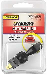 Jandorf 61117 Series Switch, Black, 20 A, 1-Poles, 12 VDC, SPDT, Tab Terminal