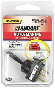 Jandorf 61118 Series Switch, Black, 20 A, 12 VDC, SPDT, Tab Terminal