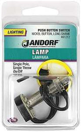 Jandorf 61212 Switch, 3/6 A, 125/250 VAC, SPST, Lead Wire Terminal, Black/Silver