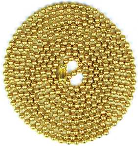 Jandorf 60361 Beaded Chain with Connector, 5 ft L, Brass