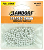 Jandorf 60373 Beaded Chain with Connector, 3 ft L, White