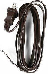 Jandorf 60135 Lamp Cord with Polarized Plug, Brown Sheath