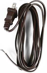 Jandorf 60135 Lamp Cord with Polarized Plug, Brown Sheath