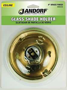 Jandorf 60222 Glass Shade Holder, 4 in H Dimensions, 250 V, 60W, Brass Housing Material