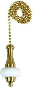 Jandorf 60322 Pull Chain, 12 in L Chain, Brass, 1/PK