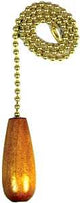 Jandorf 60321 Pull Chain, 12 in L Chain, Brass/Wood, Natural