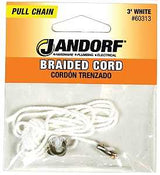 Jandorf 60313 Pull Chain, 3 ft L Chain, White