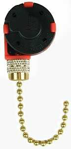 Jandorf 60303 Pull Chain Switch, 0.94 in L x 2.75 in W x 3.88 in H Dimensions, 250 V, 3 A, Brass