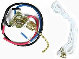 Jandorf 60305 Pull Chain Switch, 4 in L x 3 in W x 1 in H Dimensions, 250 V, 3 A, Brass