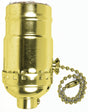 Jandorf 60411 Pull Chain Lamp Socket, 3-Way, 250 V, 250 W, Brass Housing Material, Yellow