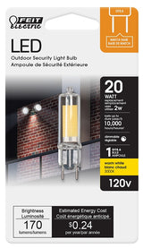 Feit Electric BP20G8.6/830/LED LED Bulb, Specialty, T4 Lamp, 20 W Equivalent, G8.6 Lamp Base, Dimmable, Clear