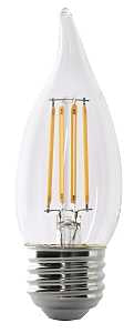 Feit Electric BPEFC60/927CA/FIL LED Bulb, Decorative, 500 Lumens, 5.5 W, Flame Tip Lamp, 60 W Equivalent, E26 Lamp Base
