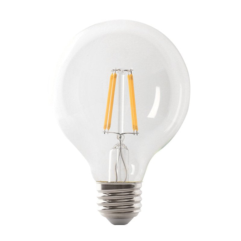 Feit Electric G2560/930CA/FIL/3/RP LED Light Bulb, G25 Lamp, 60 W Equivalent, E26 Medium Lamp Base, Dimmable, Clear
