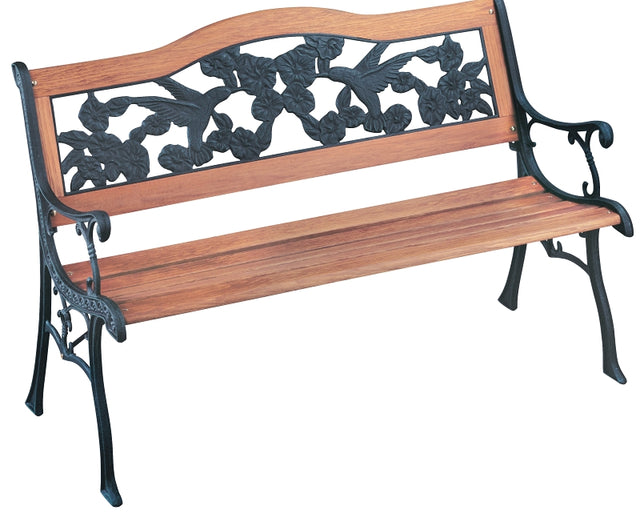 Seasonal Trends SXL-PB7104-N Park Bench, 49-1/2 in W, 24-3/4 in D, 31 in H, 660 lb Seating, Wood Seat, Steel Frame