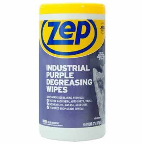 Zep ZUINDPRPL65 Heavy-Duty Degreasing Wipes, Ether-Like, Pack of 4