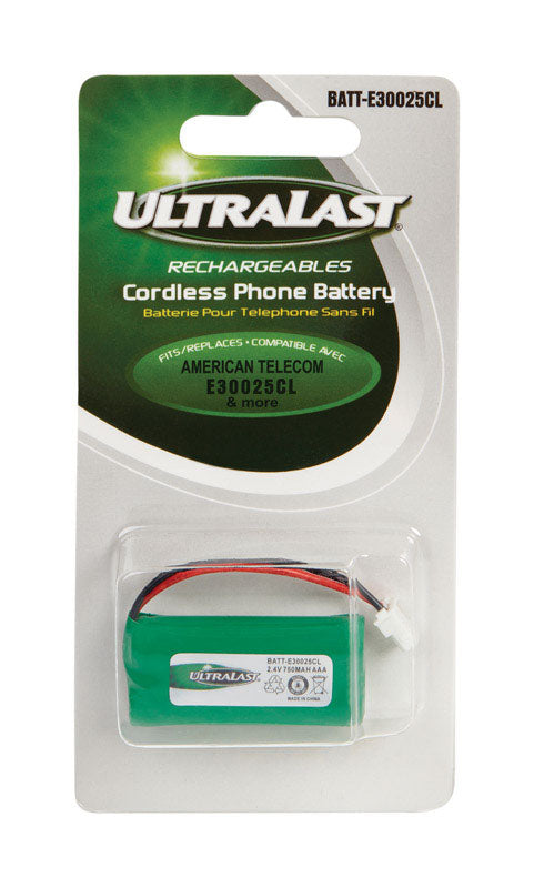 UltraLast NiMH AAA 2.4 V 750 mAh Cordless Phone Battery BATT-E30025CL 1 pk