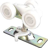 Prime-Line N 6848 Door Roller, 1 in Dia Roller, 1-1/4 in W Roller, Steel, 3-Roller, Top Center Mounting