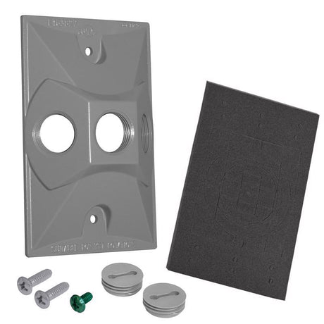 Sigma Engineered Solutions Rectangle Die-Cast Metal 1 gang 4.61 in. H X 2.85 in. W Lampholder Cover