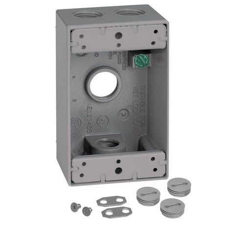 Sigma Engineered Solutions New Work 18.3 cu in Rectangle Die-Cast Metal Weatherproof Box Gray