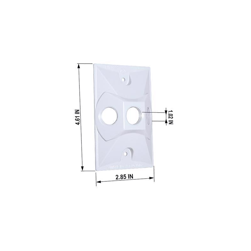 Sigma Engineered Solutions Rectangle Die-Cast Metal 1 gang 4.61 in. H X 2.85 in. W Lampholder Cover