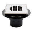 Oatey 130 Series 42265 Shower Drain, ABS, Polished Stainless Steel, Includes: Snap-In Strainer with Ring
