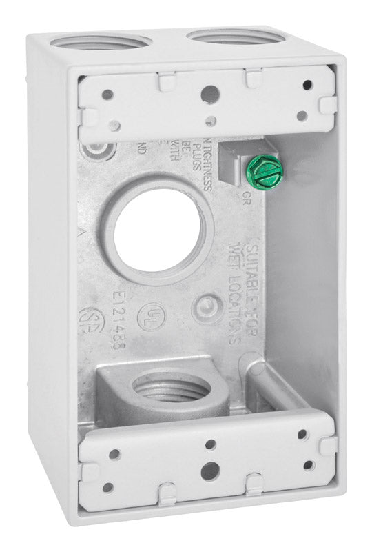 Sigma Engineered Solutions New Work 18.3 cu in Rectangle Die-Cast Metal 1 gang Weatherproof Box Whit